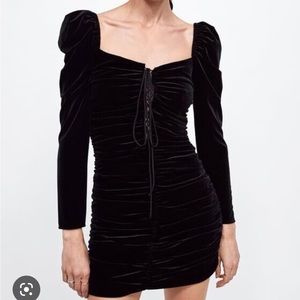 Zara black velvet dress